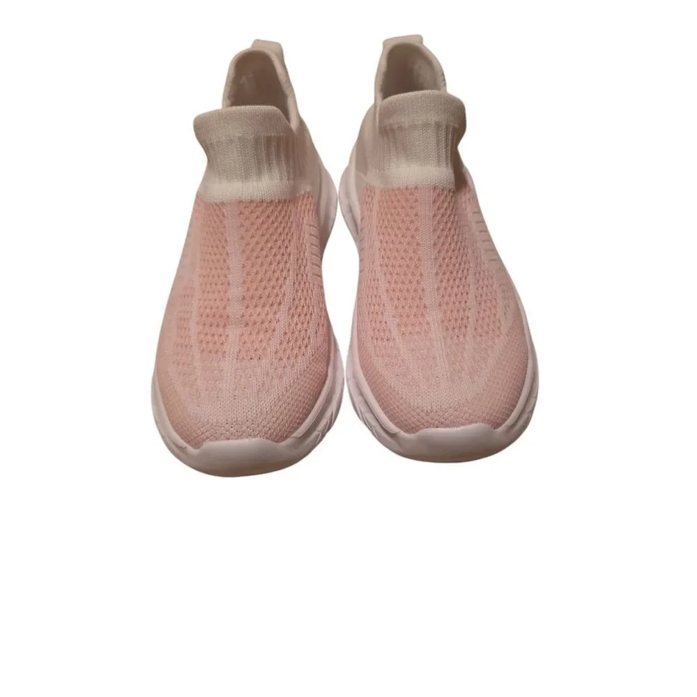 Pink and White Slip-On Sneakers Kids Size 13